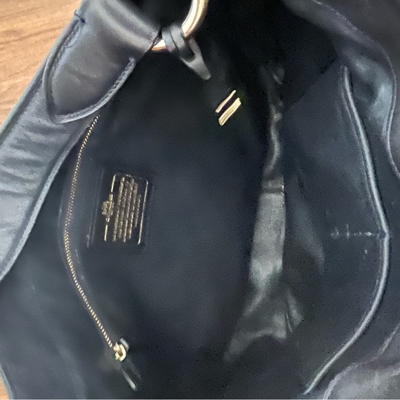 Coach 36026 Nomad Hobo In Glovetan Leather Navy Blue Bag - Picture 4 of 5